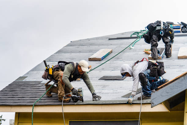 Professional Roofing technician working in Roberts, WI